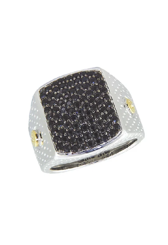 Last Chance To Shop High-End Jewelry At Markdown Prices Men's Black Sapphire Ring, 1.99 TCW