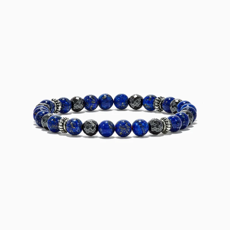 Luxury Meets Affordability – Jewelry Sale Live Now Men's Lapis Lazuli and Hematite Beaded 7.5" Bracelet, 60.00 TW