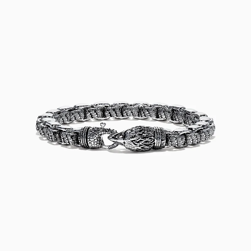 Limited-Time Jewelry Sale – Don't Miss These Deals Men's Sterling Silver Box Link Eagle Bracelet