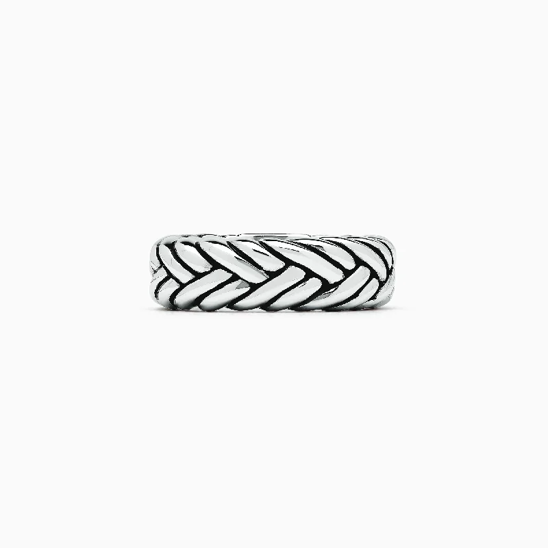 Exclusive Gemstone Jewelry At Special Prices Men's Sterling Silver Braided Ring