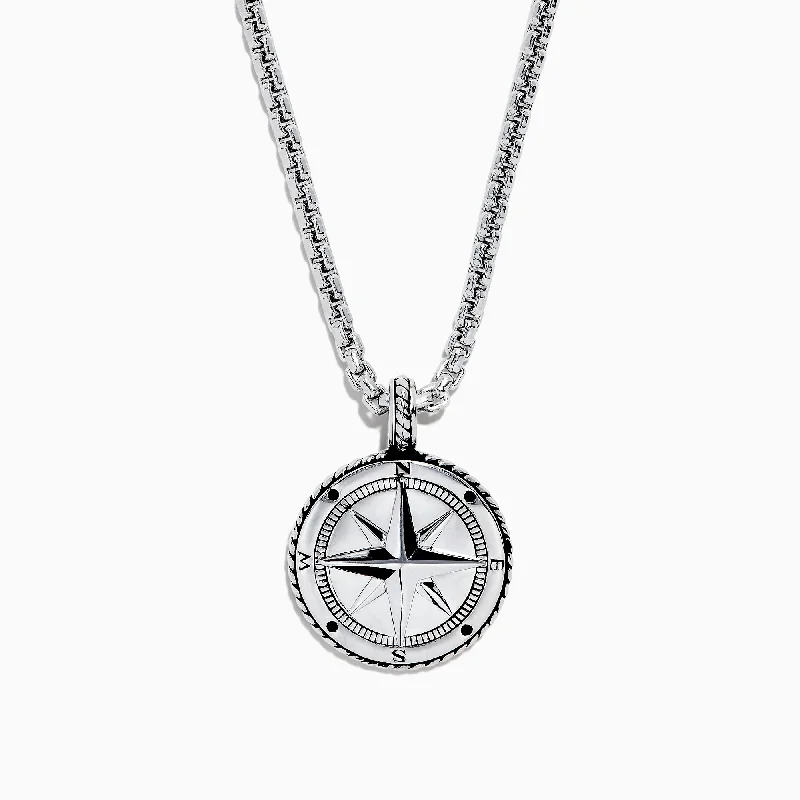 Special Sale On Handcrafted Jewelry – Shop Today Men's Sterling Silver Compass Pendant