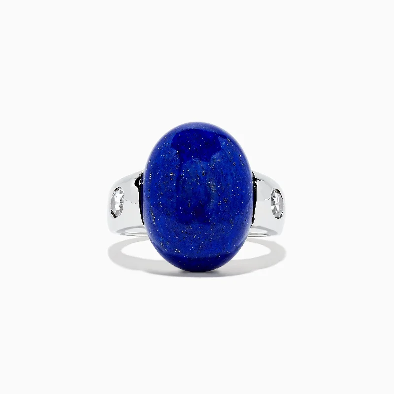 Elegant Jewelry Styles At Budget-Friendly Prices Men's Sterling Silver Lapis Lazuli Ring, 23.10 TCW