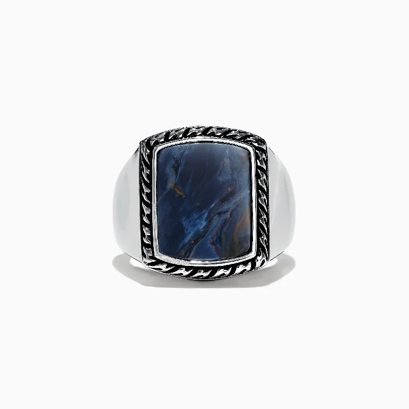 Don't Miss These Dazzling Jewelry Discounts Men's Sterling Silver Pietersite Ring, 6.00 TCW