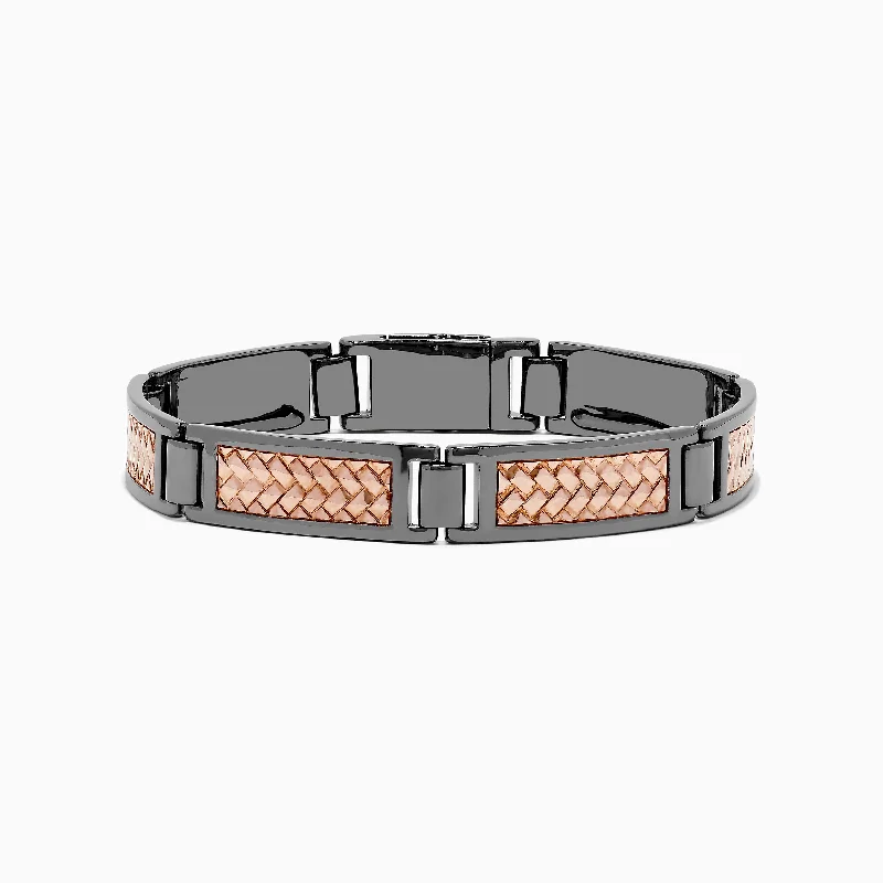 Jewelry Clearance – Final Chance To Save Big Men's Sterling Silver Rose Gold Plated Bracelet