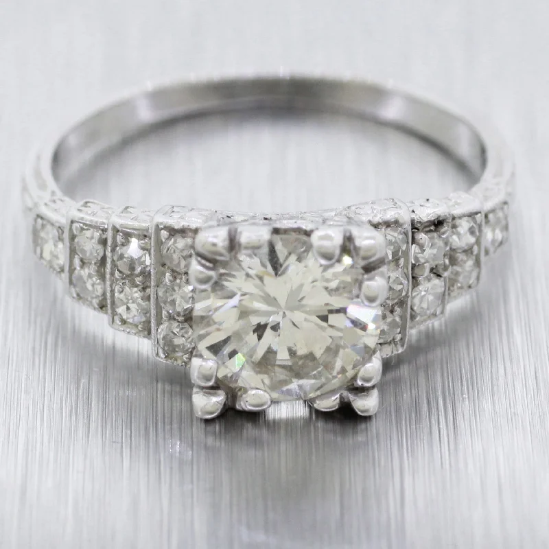 Exclusive Jewelry Sale – Limited-Time Discounts EGL Antique Art Deco H / VS2 / 1.35ctw Diamond Engagement Ring - Platinum