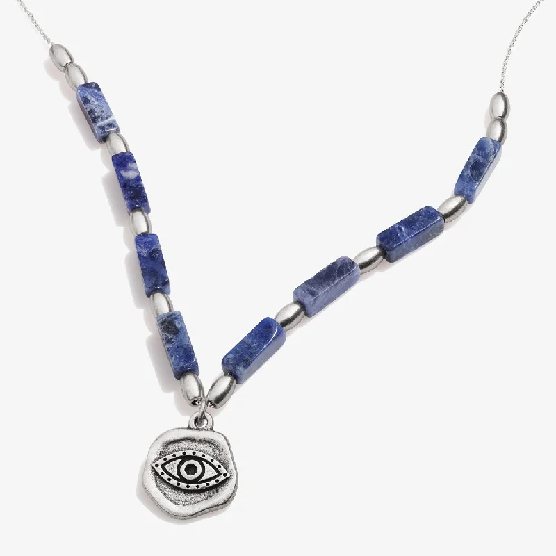 Dainty And Elegant Jewelry Now At Reduced Prices Evil Eye Charm + Sodalite Necklace