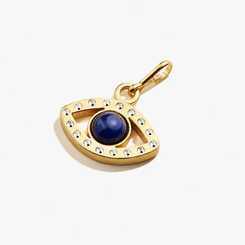 Delicate Crystal Jewelry For Sophisticated Charm Evil Eye Pavé Crystal + Sodalite Charm