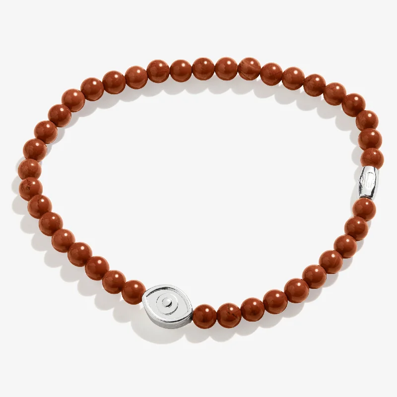 Modern Statement Jewelry For Bold Styling Evil Eye Red Jasper Stretch Bracelet for Protection