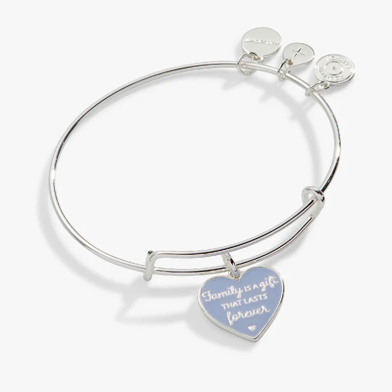 Luxury Jewelry At Unbeatable Discounts Family is a Gift That Lasts Forever Charm Bangle