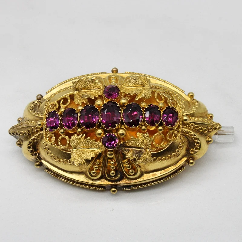 Flash Sale On Elegant Jewelry – Don't Miss Out Victorian Era Garnet Brooch | 3.40ctw |