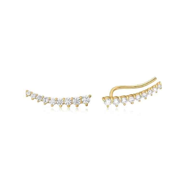 Trendy Minimalist Jewelry For Everyday Wear Graduated Cz Bar Ear Crawl