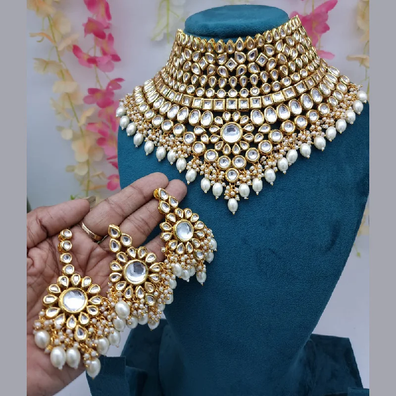 Timeless Elegance At Unbelievable Discounts JCM Gold Plated Kundan Necklace Set