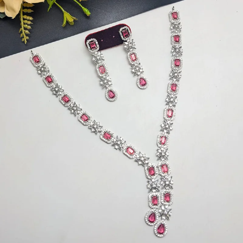 Elegant Designs, Unbeatable Discounts – Shop Jewelry Now Manisha Jewellery Silver Plated AD Necklace Set