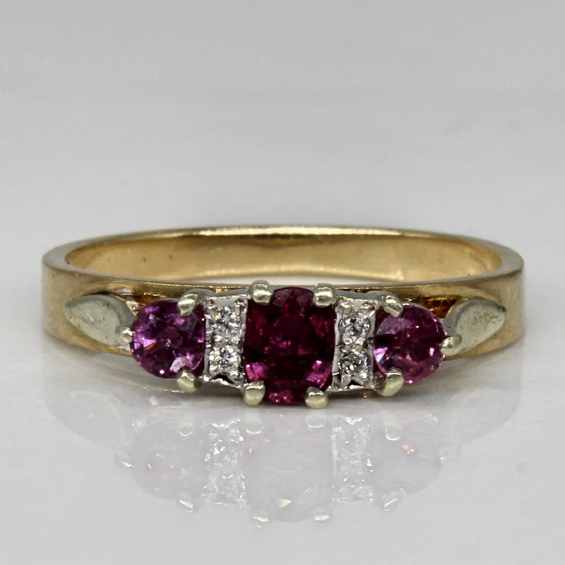 Premium Diamond Jewelry At Once-In-A-Lifetime Discounts Ruby & Diamond Cocktail Ring | 0.29ctw, 0.02ctw | SZ 5.75 |