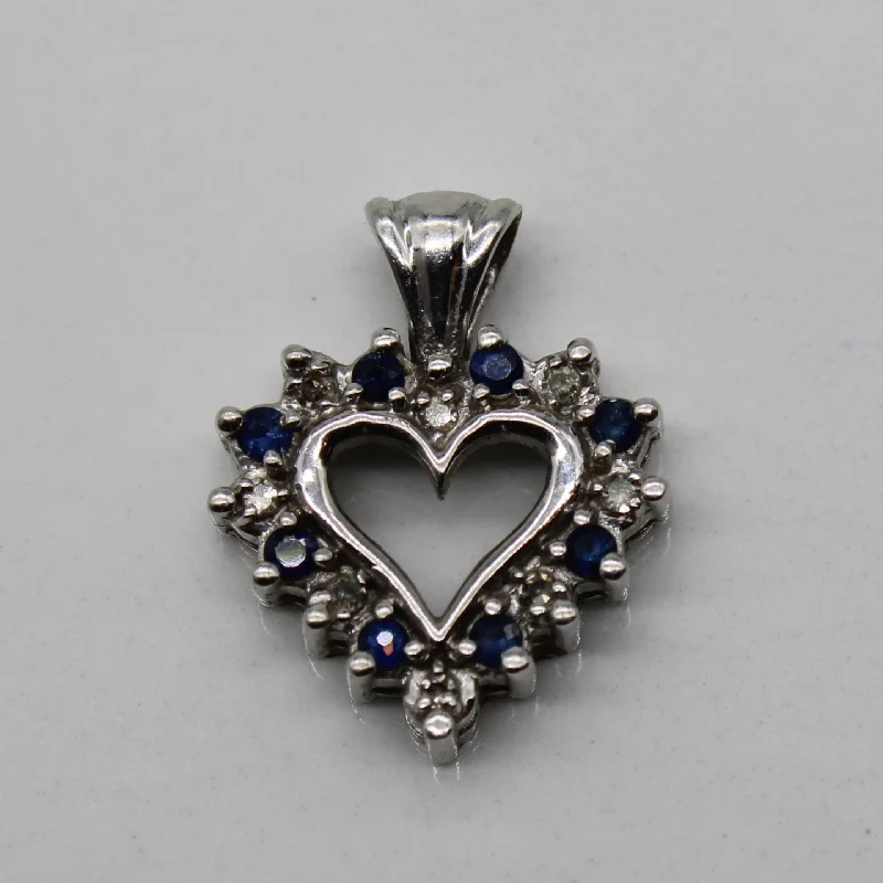 Luxury Jewelry Without The Luxury Price Tag Sapphire & Diamond Heart Pendant | 0.06ctw, 0.04ctw |