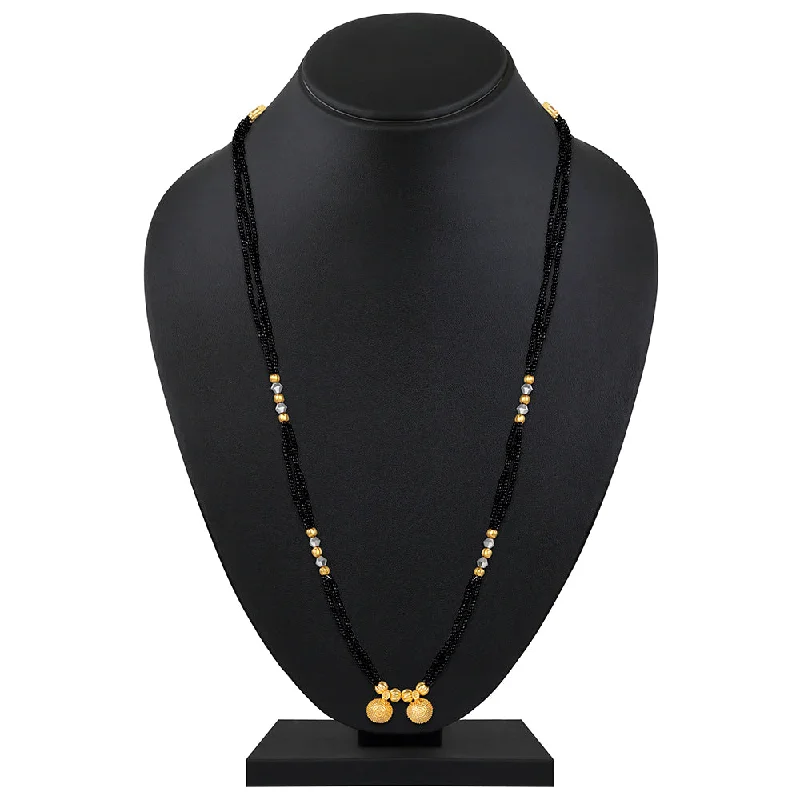 Exclusive Jewelry Offers – Sparkle For Less Shrishti Fashion Trendy Black Bead Wati Design Gold Plated Mangalsutra For Women