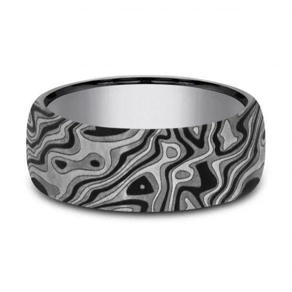 Exclusive Gemstone Jewelry Markdowns – Shop Now Tantalum Mokume Pattern Band