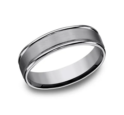 Must-Have Jewelry At Unbelievable Discounts Tantalum Gray-Tone Rolled Edge Band